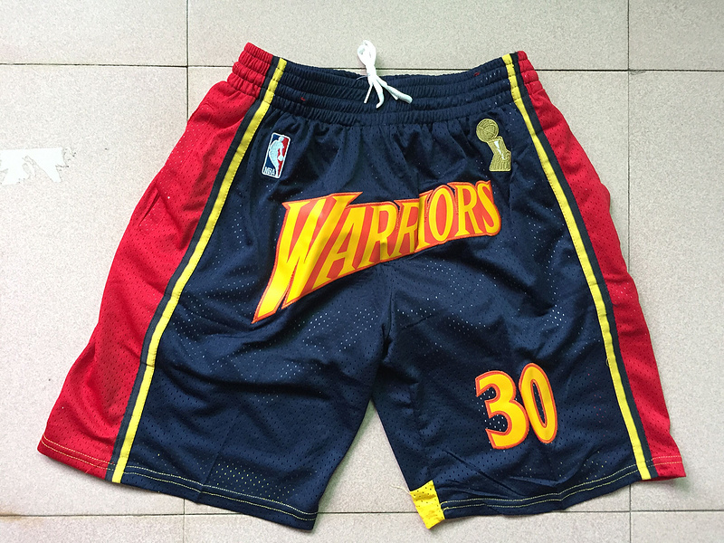 Men 2019 NBA Nike Golden State Warriors black shorts style 2